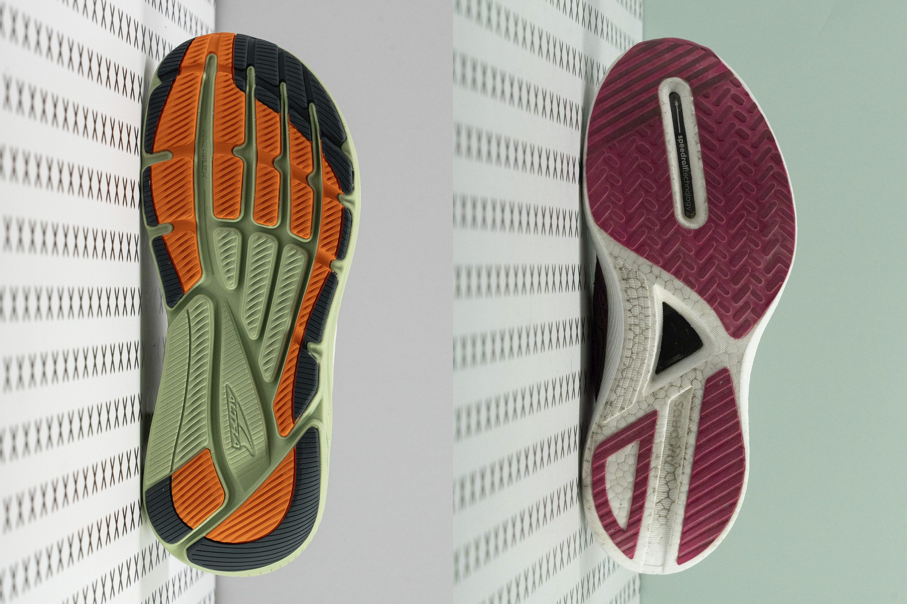 Suelas exteriores de zapatillas running con y sin forma de pie